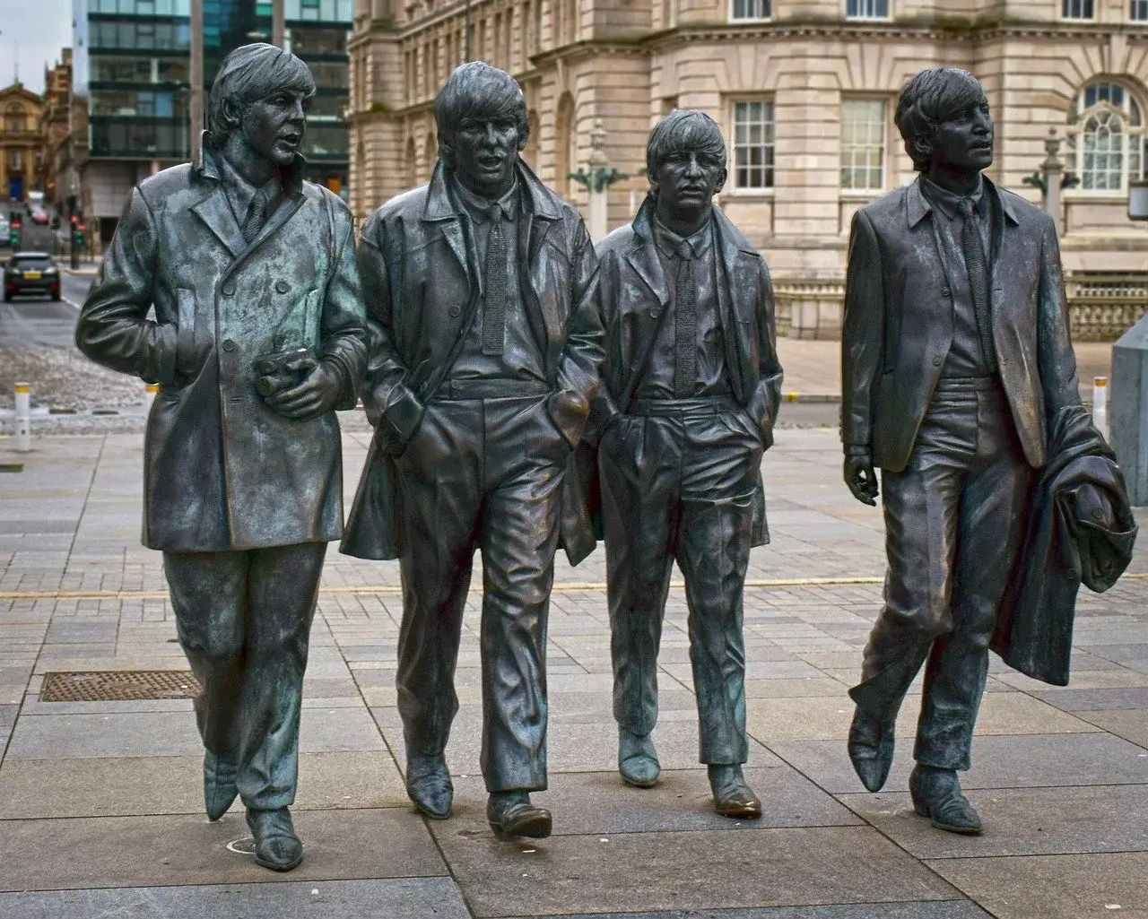 beatles, statue, sculpture